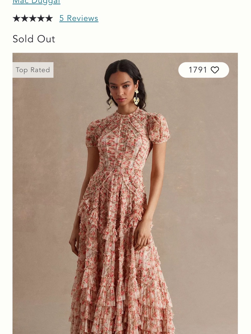 Mac Duggal Blush Ruffle Maxi Dress 12